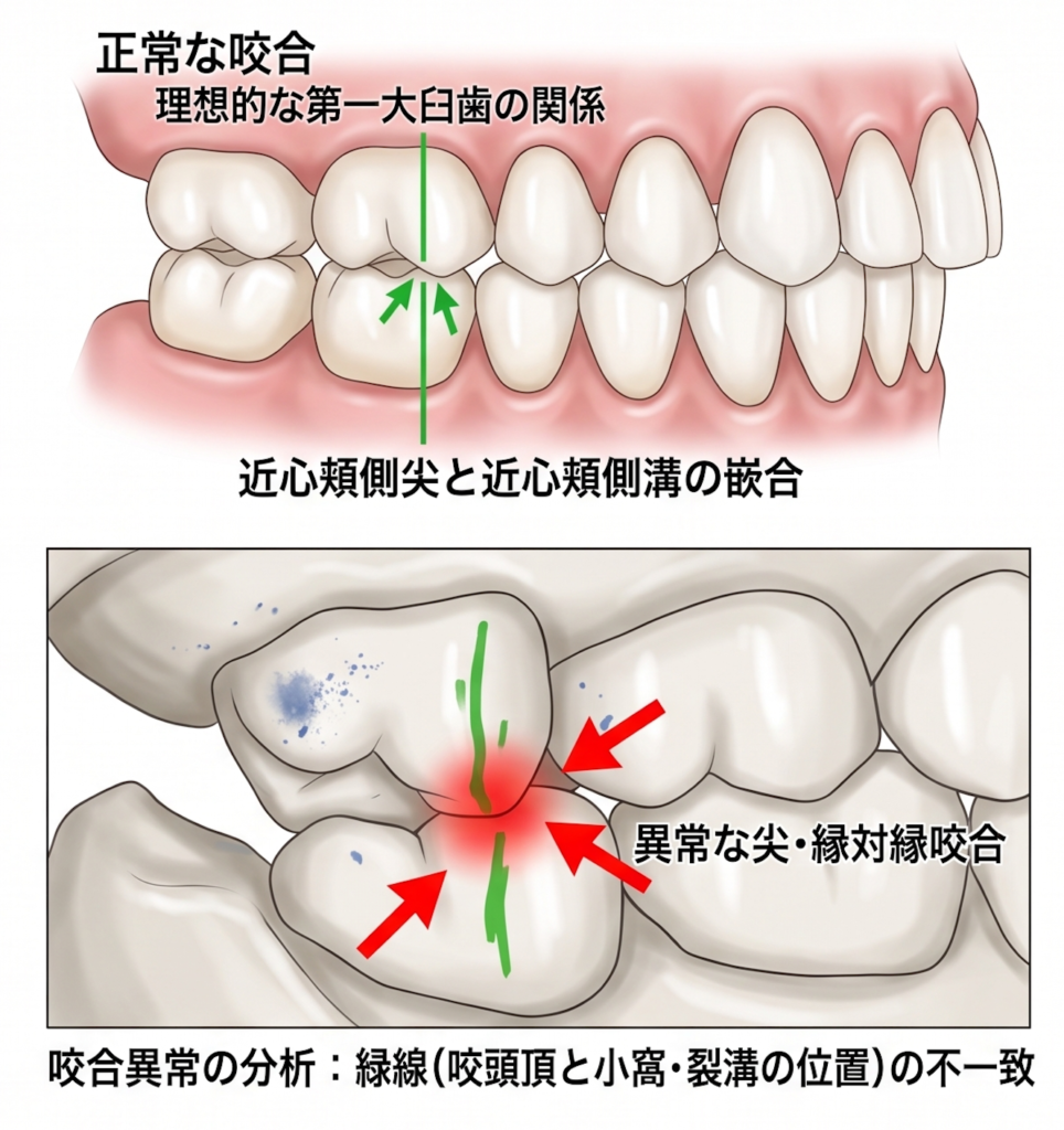 「噛み合わせ（咬合）は、ちょっと口の中を見ただけでは分かりません。」